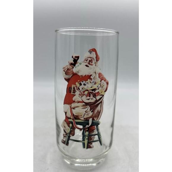 Vintage Coca Cola Coke Haddon Sundblom Santa Christmas 6" High Glass-‎ 1… - Picture 13 of 13